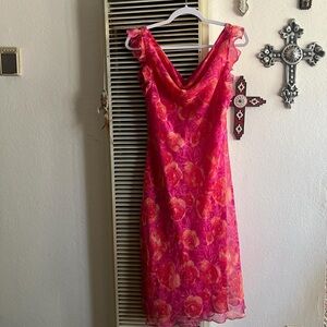 Vintage Y2K Slip Floral Midi Dress